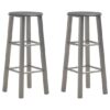 Adelia Anthracite Wooden Bar Stools With Steel Frame In A Pair