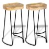 Analy Outdoor Natural Wooden Bar Stools In A Pair