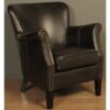 Aquarii Leather Air Fabric Lounge Armchair Dark Brown