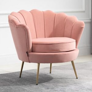 Ariel Fabric Accent Chair In Coral