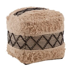 Cafenos Square Fabric Pouffe In White