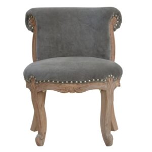 Cuzco Velvet Accent Chair In Grey And Sunbleach