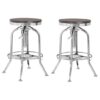 Dschubba Chrome Steel Bar Stools With Ash Wooden Seat In A Pair