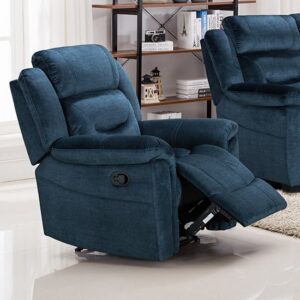 Dudley Fabric Upholstered Recliner Chair In Nett Blue