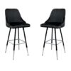 Fiona Black Fabric Bar Stool In Pair