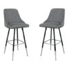 Fiona Grey Fabric Bar Stool In Pair