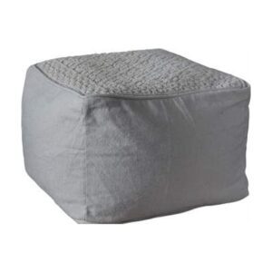Fresca Square Upholstered Fabric Pouffe In Natural