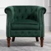 Freya Fabric Upholstered Accent Chair In Green