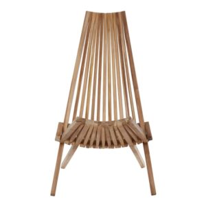 Hunor Teak Wooden Lounge Chair In Natural Finish