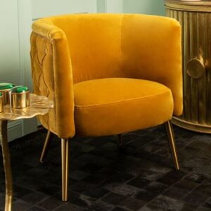 Intercrus Upholstered Fabric Tub Chair In Yellow