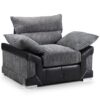 Litzy Fabric Armchair In Black And Grey