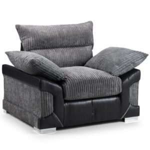 Logion Fabric Armchair In Black And Grey