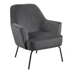 Montclair Fabric Lounge Chair In Dark Grey