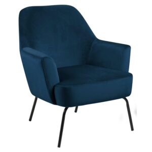 Montclair Fabric Lounge Chair In Navy Blue