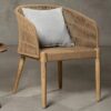 Okala Woven Latte Cotton Rope Armchair In Natural