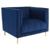 Otyliya Upholstered Velvet Armchair In Deep Blue