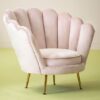 Ovaley Upholstered Velvet Accent Chair In Plush Pink