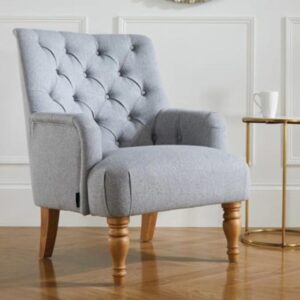 Padston Fabric Lounge Chaise Armchair In Grey