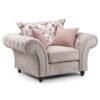 Reeth Chesterfield Fabric Armchair In Beige