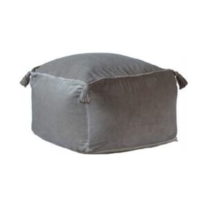 Corvallis Square Cotton Pouffe In Silver