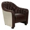 Sadalmelik Upholstered Leather Classic Armchair In Brown
