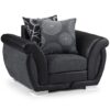 Scalby Fabric Armchair In Black And Grey