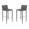 Selina Black Fabric Bar Stool In Pair