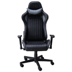 Siena Faux Leather Recliner Gaming Chair In Black And Grey