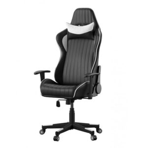 Siena Faux Leather Recliner Gaming Chair In Black And White