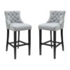 Victoria Grey Velvet Bar Stool In Pair