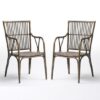 Wickers Duke Rustic Wooden Accent Chairs In Pair