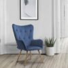 Willow Fabric Bedroom Armchair In Midnight Blue