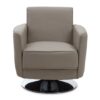 Wuxue Leather Effect Lounge Chair In Grey With Chrome Base