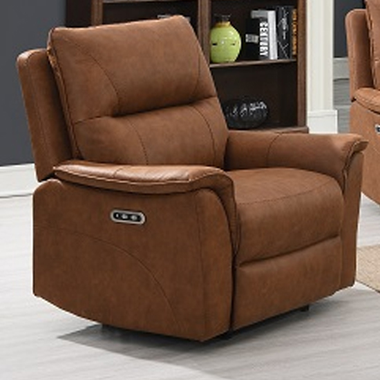 Keller Clean Fabric Electric Recliner Chair In Tan