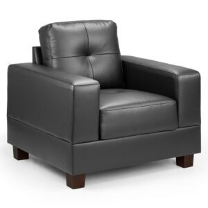 Jerri Faux Leather Armchair In Black
