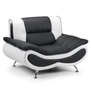 Nonoil Faux Leather Armchair In Black And White