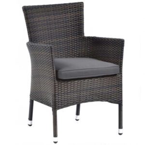 Arlo Outdoor Weave Rattan Tub Chair In Black And Brown