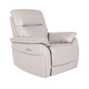 Neci Leather Electric Recliner Armchair In Cashmere