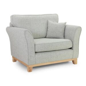 Delft Fabric Armchair With Wooden Frame In Grey
