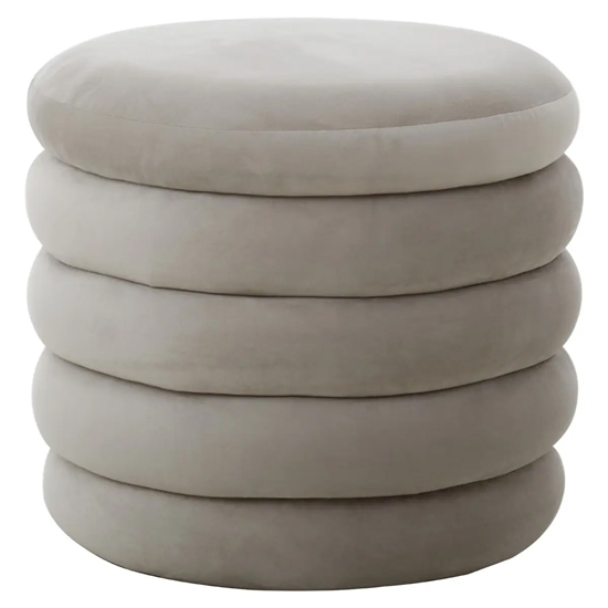 Hamburg Velvet Footstool Round In Cream