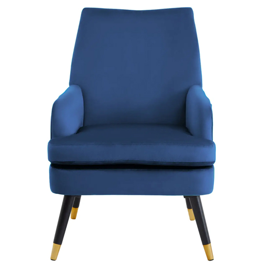 Lagos Velvet Armchair In Midnight Blue