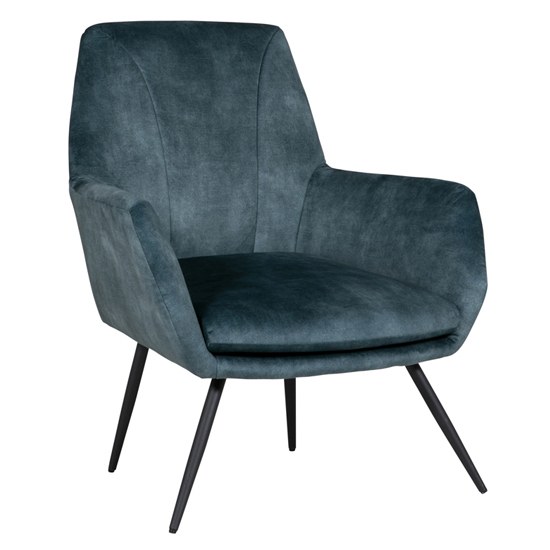 Flint Velvet Fabric Accent Chair In Teal