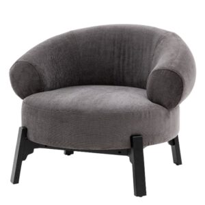 Arica Fabric Armchair In Stone With Dark Pine Wood Legs