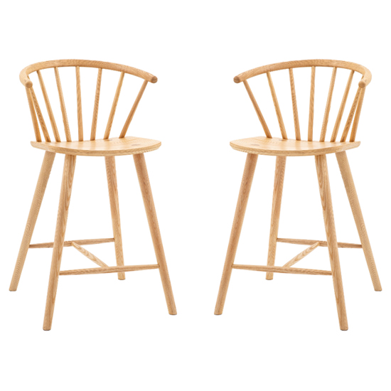 Cairo Natural Wooden Bar Stools In Pair