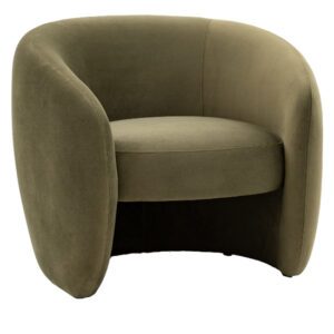 Calvi Fabric Armchair In Moss Green