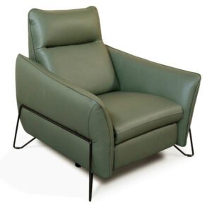 Brixen Leather Fixed Armchair In Green
