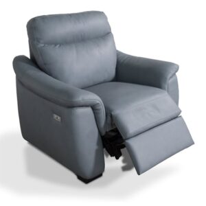 Sineu Electric Leather Recliner Armchair In Cobalto