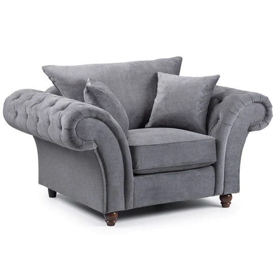 Winston Fabric Armchair In Grey