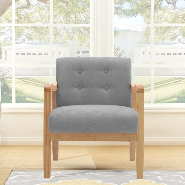 Wooden Armchair Upholstered Occasional Chair