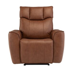Dessel Faux Leather Electric Recliner Armchair In Tan